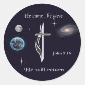 Jesus Runder Aufkleber (Vorderseite)