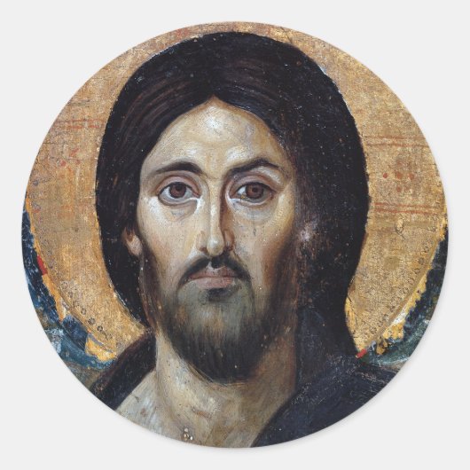 Jesus Runder Aufkleber (Vorderseite)