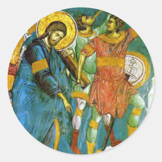 Jesus Runder Aufkleber (Vorderseite)