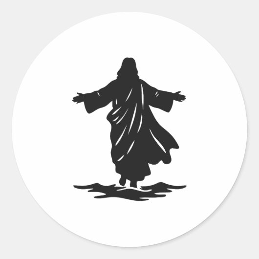 Jesus Runder Aufkleber (Vorderseite)