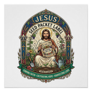 Jesus Saatgut Etikett Jesus Saatgut Christlich Poster