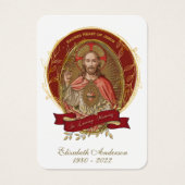 Jesus Sacred Heart Katholische Beerdigung Heilige (Vorderseite)