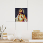 Jesus Sacred Heart Peace Sign Portrait Poster (Küche)