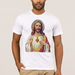 Jesus Sacred Heart Peace Sign Portrait T-Shirt