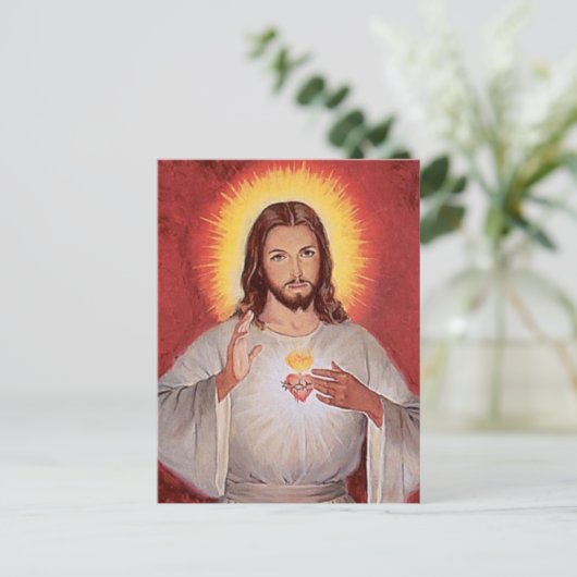 Jesus sacred heart postkarte (Stehend Vorderseite)