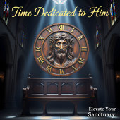 Jesus Sacred Portrait Roman Numeral Große Wanduhr