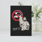 Jesus sagt nein zu Elektroautos Dankeskarte (Stehend Vorderseite)