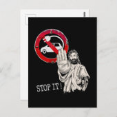 Jesus sagt nein zu Elektroautos Postkarte (Vorne/Hinten)