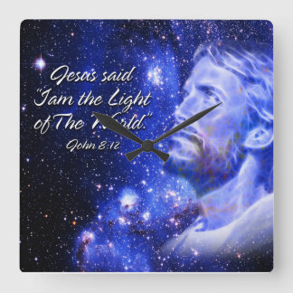 Jesus sagte, dass ich. bin. WallClock Quadratische Wanduhr