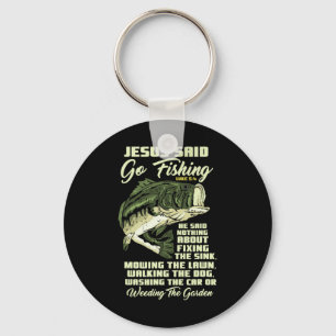 Jesus sagte, geh fischen Fischgeschichte Bibel Ang Schlüsselanhänger