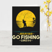 Jesus sagte geh fischen Lukas 5_4 Christliche Fisc Karte (Gelbe Blume)