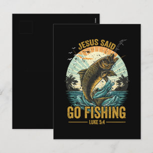 Jesus sagte geh fischen Lukas 5 4  Feiertagspostkarte
