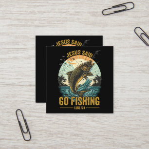 Jesus sagte geh fischen Lukas 5 4  Quadratische Visitenkarte