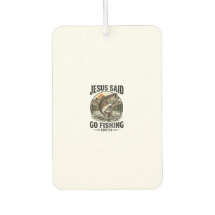 Jesus sagte geh fischen Vintage-Barsch Christlich Autolufterfrischer