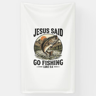 Jesus sagte geh fischen Vintage-Barsch Christlich Banner