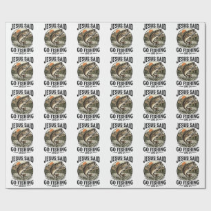 Jesus sagte geh fischen Vintage-Barsch Christlich Geschenkpapier