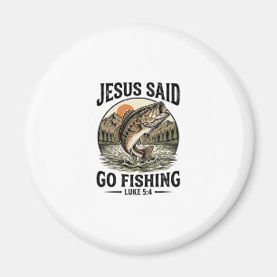 Jesus sagte geh fischen Vintage-Barsch Christlich Magnet
