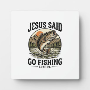 Jesus sagte, geh fischen Vintage-Bass christlich Fotoplatte