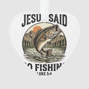 Jesus sagte, geh fischen Vintage-Bass christlich Ornament