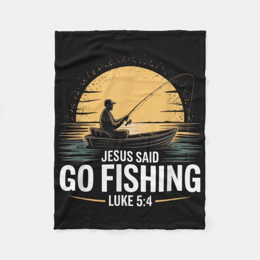 Jesus sagte Go Fischen Christliche Fisherman Bibel Fleecedecke (Vorderseite)