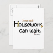 Jesus sagte, Hausarbeit kann warten Postkarte (Vorne/Hinten)