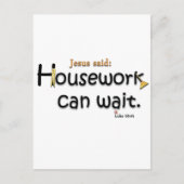 Jesus sagte, Hausarbeit kann warten Postkarte (Vorderseite)