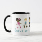 "Jesus sagte Liebe jeder" Tasse (Links)