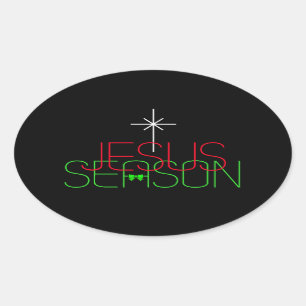 Jesus-Saison Ovaler Aufkleber