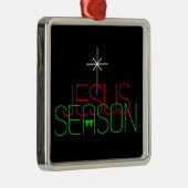 Jesus-Saison Silbernes Ornament (Rechts)
