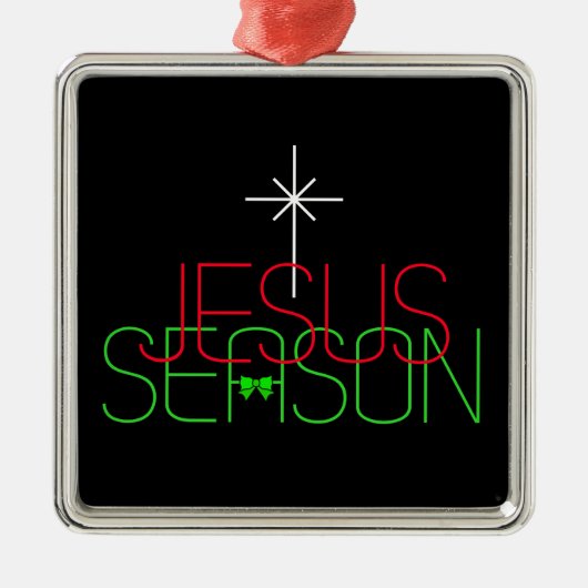 Jesus-Saison Silbernes Ornament (Vorne)