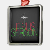 Jesus-Saison Silbernes Ornament (Links)