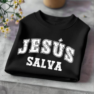 Jesús Salva abgenutztes christliches spanisches T- T-Shirt