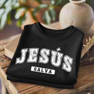 Jesús Salva abgenutztes christliches spanisches T- T-Shirt