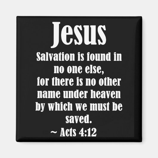 Jesus Salvation Acts 4 12 Christian Scripture Bibl Magnet (Vorne)