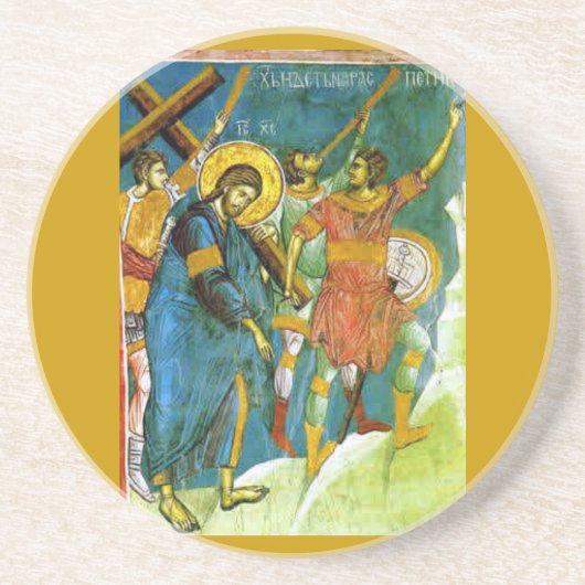 Jesus Sandstein Untersetzer (Vorne)