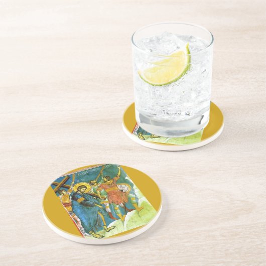 Jesus Sandstein Untersetzer (Seite)