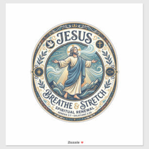 Jesus Sanfte Bewegung Wellness-Shirt Glauben Basie Aufkleber