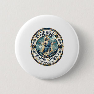 Jesus Sanfte Bewegung Wellness-Shirt Glaubensbasie Button