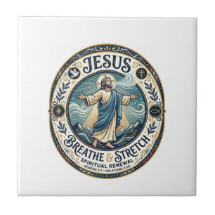 Jesus Sanfte Bewegung Wellness-Shirt Glaubensbasie Fliese