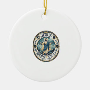 Jesus Sanfte Bewegung Wellness-Shirt Glaubensbasie Keramik Ornament
