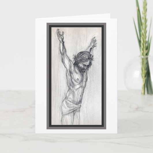 "Jesus sans Cross." Grußkarte Karte (Vorderseite)