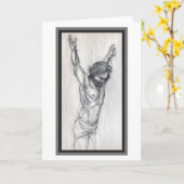 "Jesus sans Cross." Grußkarte Karte (Gelbe Blume)