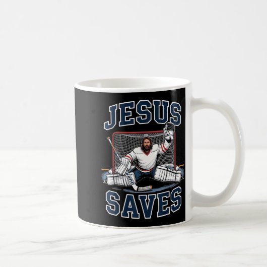 Jesus Saves Hockey Player Team God Hockey Lovers H Kaffeetasse (Rechts)