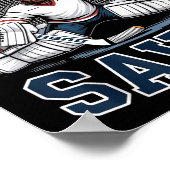 Jesus Saves Hockey Player Team God Hockey Lovers H Poster (Ecke)