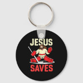 Jesus Saves Ice Hockey Goalie Player Christian Fun Schlüsselanhänger (Vorderseite)