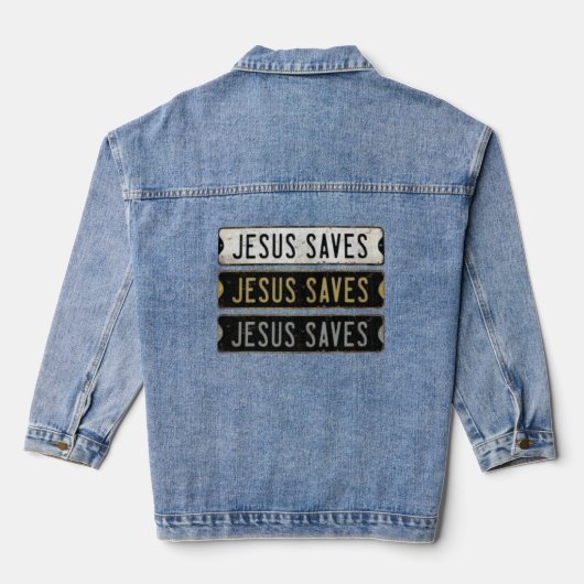 Jesus Saves Jeansjacke (Rückseite)