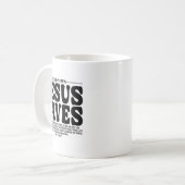 Jesus Saves Onback Subtle Christian Minimal Religi Kaffeetasse (Vorderseite Links)