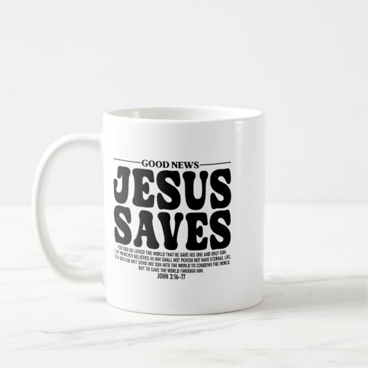 Jesus Saves Onback Subtle Christian Minimal Religi Kaffeetasse (Links)
