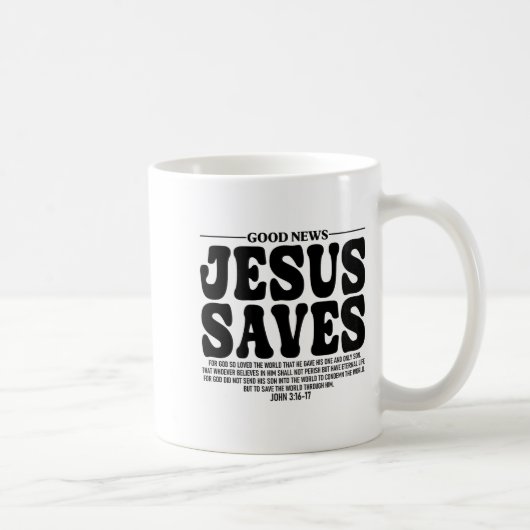 Jesus Saves Onback Subtle Christian Minimal Religi Kaffeetasse (Rechts)