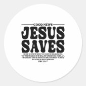 Jesus Saves Onback Subtle Christian Minimal Religi Runder Aufkleber (Vorderseite)